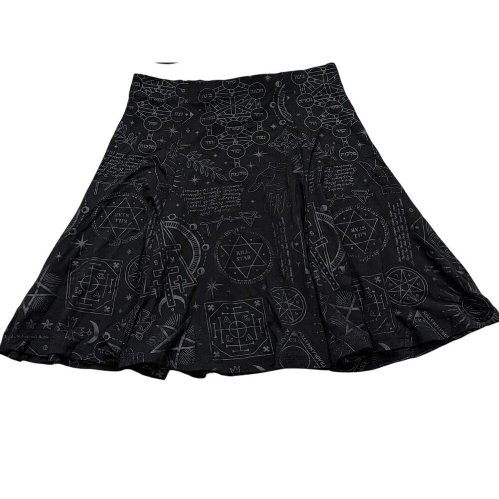 Killstar COVENANT Black Inverse Pentagram Skater Skirt Size Medium - Picture 2 of 4